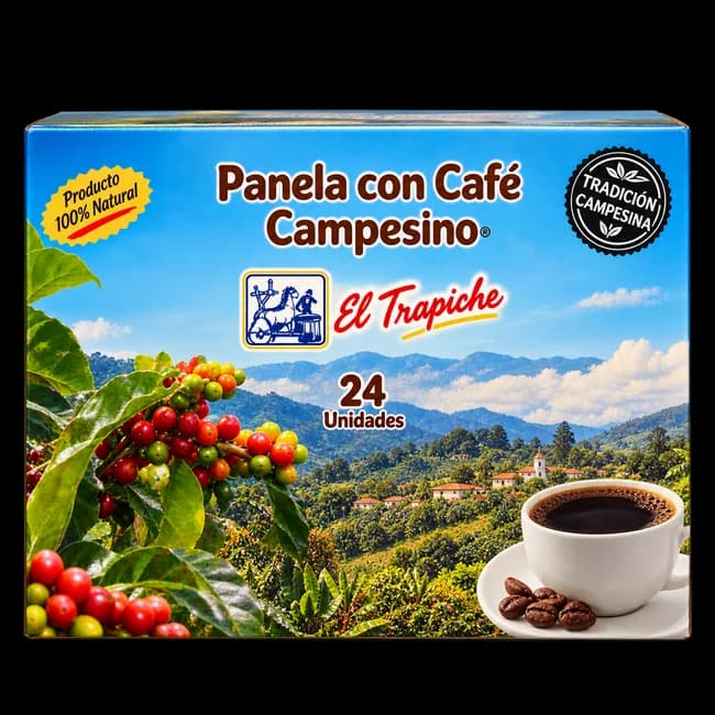 Panela con café, presentación original de Marcál Café